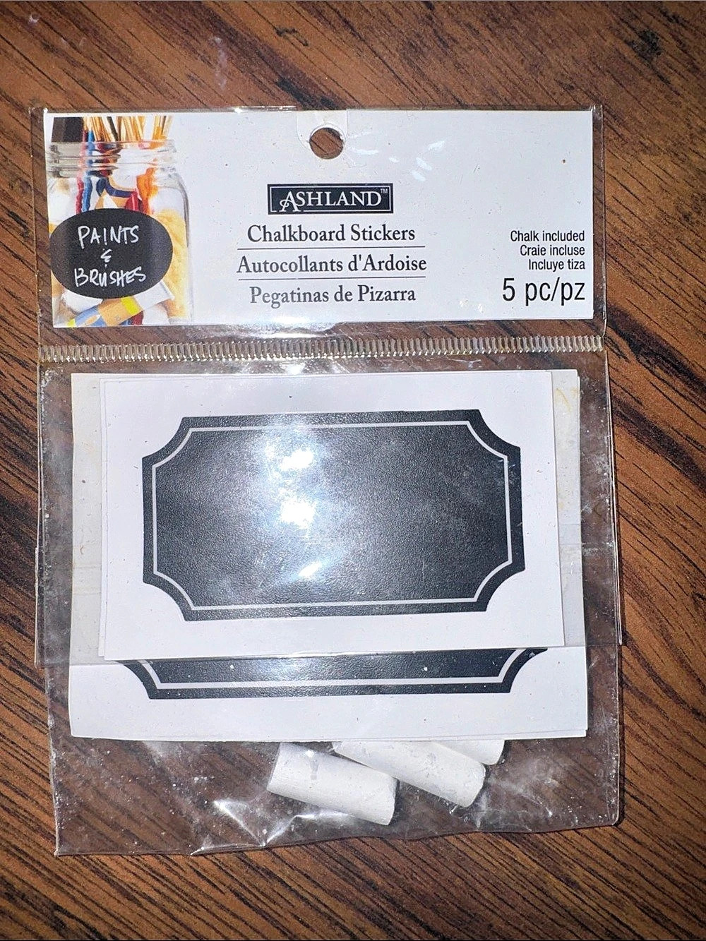 Ashland Chalkboard Stickers 5-Pack Black & White C1.Bx.Lu.B1